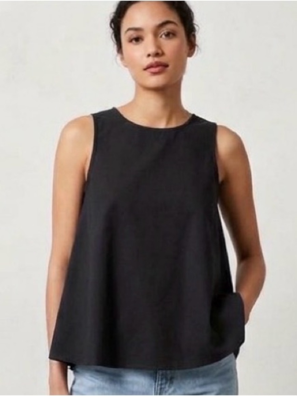 BR Short sleeve black blouse size Large 100% cotton